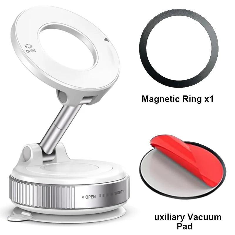 Soporte Magnético Mecánico para Celular con Ventosa de Vacío – Base Universal Giratoria 360° para Auto